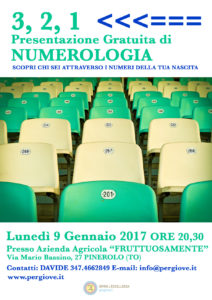 Numerologia a Pinerolo Gennaio 2017, Gennaio 2017 NUMEROLOGIA A PINEROLO, Serata gratutita di Numerologia a Pinerolo 9 Gennaio 2017